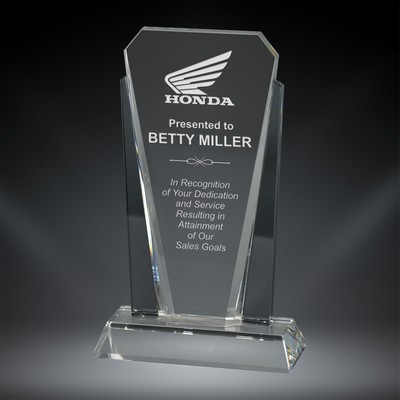 Bethesda Wedge Crystal Award, 10"H