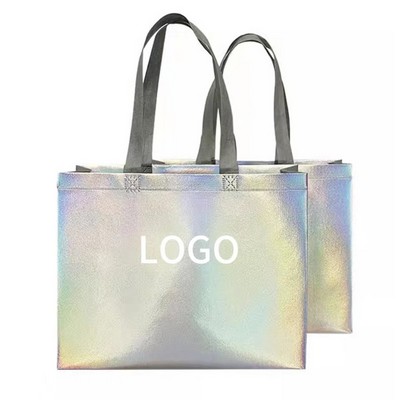 Large Waterproof Reusable Iridescent Gift Tote Bags