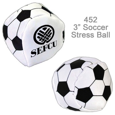 Popular 3" Soccer Soft Squeezable Stress Ball - Stress Reliever