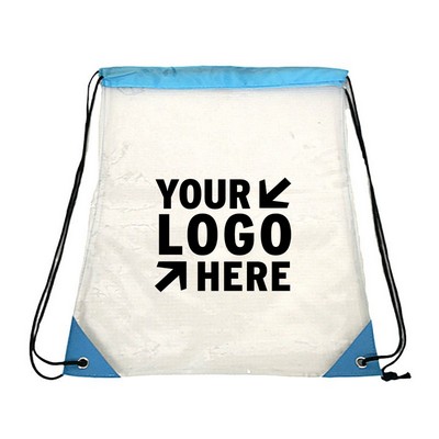 Clear PVC Drawstring Tote Bag