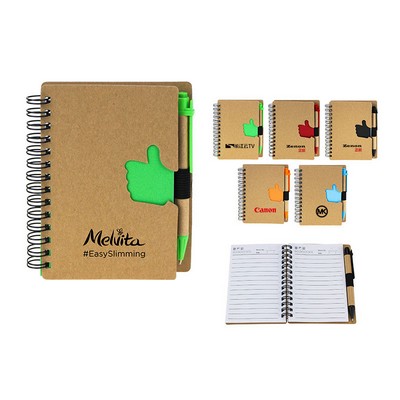 Eco-Friendly Promotional Spiral Notebook w/Pen