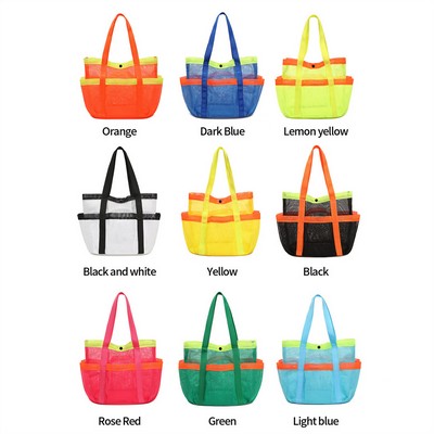 Multi Pocket Mesh Beach Bag