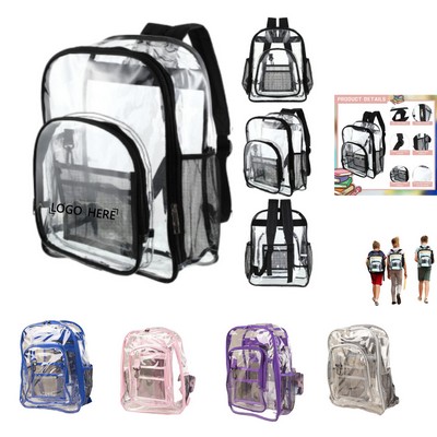 Heavy Duty Multi-Function PVC Transparent Backpack (12.99"x 6.69"x 16.93")