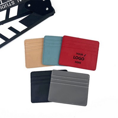 Slim Leather Credit Card Holder Money Clip