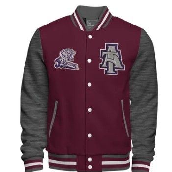 Cotton Fleece Varsity Jacket w/Custom Printed Lining