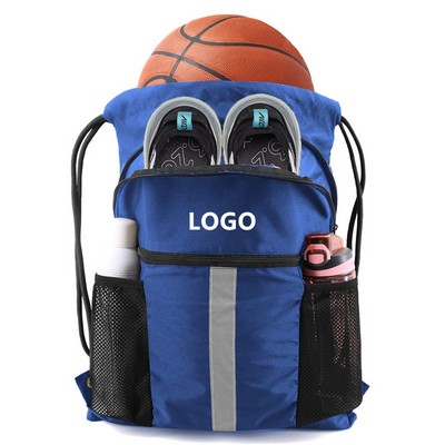 Drawstring Backpack Bag w/Shoe Compartment