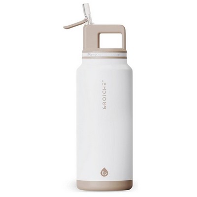 GROSCHE ALPINE Flip n' Sip 40 oz Stainless Steel vacuum insulated flask - Cream White