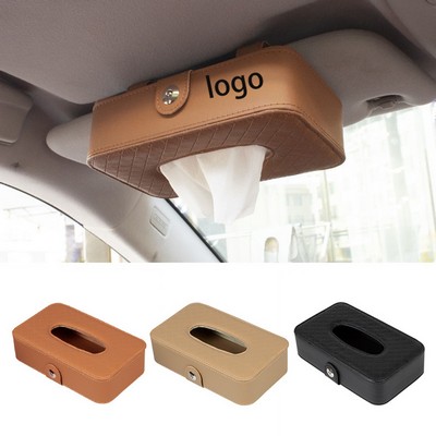 Portable Leather Car Sun Visor Napkin Holder Tissue Holder