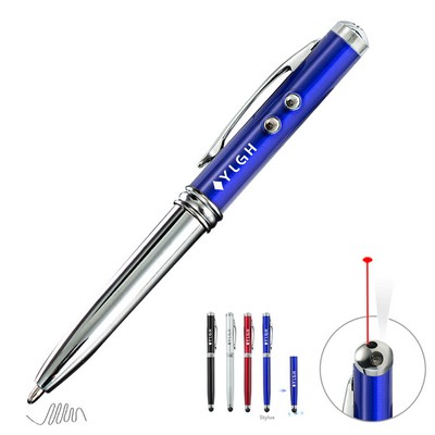 Elegant Laser Flashlight Metal Pen With Stylus