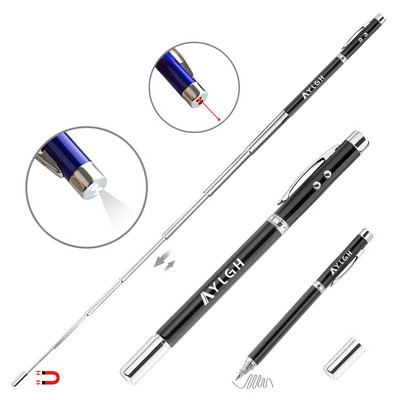 Telescopic Laser Beam Flashlight Metal Pen