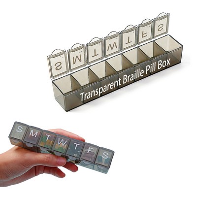 Moq25 Pp Material Braille Transparent 7 Day Pill Box