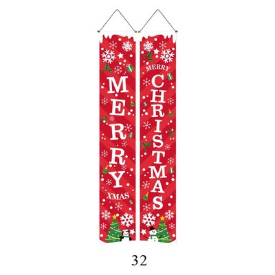 Hanging Christmas Porch Sign Banner