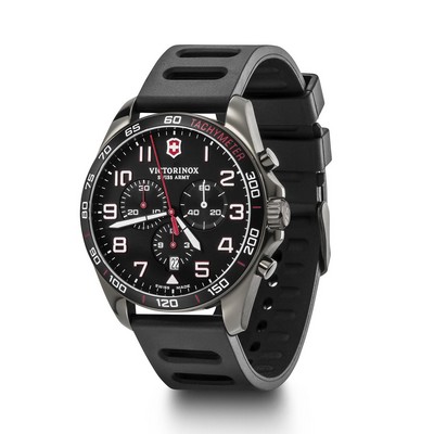 Victorinox Swiss Army Corporate Gifts Fieldforce Sport Chronograph Ø42 Black Dial Rubber Strap Watch