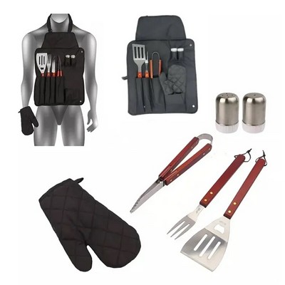 1 Set Stainless Steel Tools BBQ Apron Glove