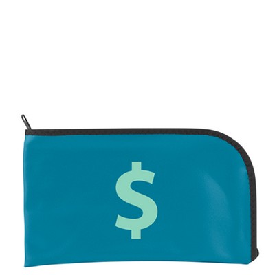 10.5"x5.5" Expanded Vinyl Curved Zipper Bank Bag