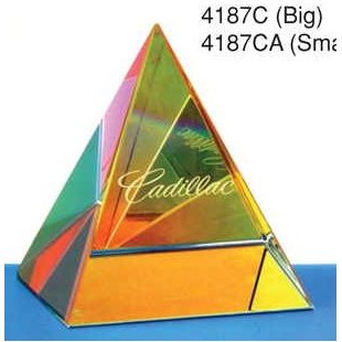 2-3/8"x2-3/8"x2-5/8" Color Coated Optical Crystal Pyramid.