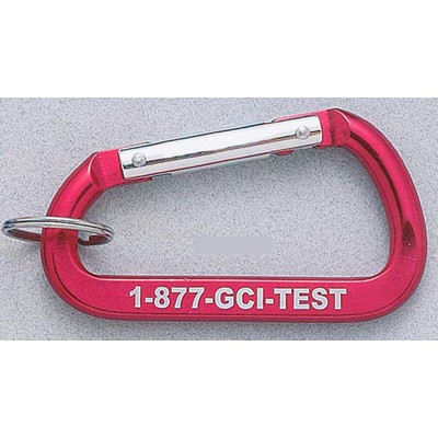 Red Jumbo Carabiner w/Split Ring