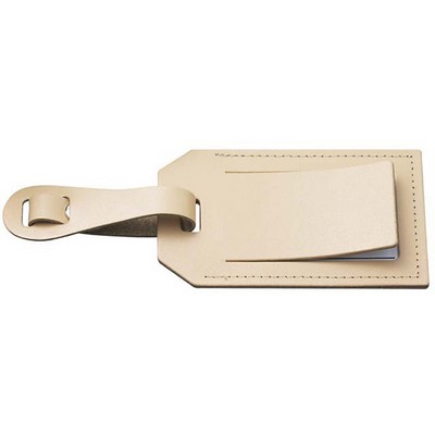 Bonded Leather Business Card Size Luggage Tag w/ Flap