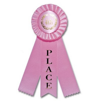 3-1/2" Stock Rosettes W/1-5/8" x 7" Ribbon - 4TH PLACE