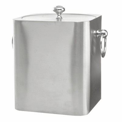 Brushed Stainless Steel Square Ice Bucket