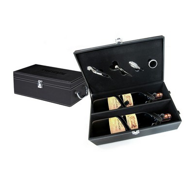 Wine Accessories 4 Piece Gift Set in Black Leatherette Box