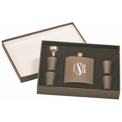 Black Flask Gift Set