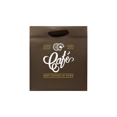 Matte Dark Chocolate Brown Traditional Shape Paper Euro Tote (8"x4"x9")