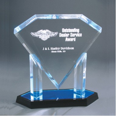 Blue Floating Diamond Award (11 7/8")