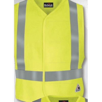 Bulwark™ Men's Hi-Visibility Flame Resistant Safety Vest - Yellow/Green