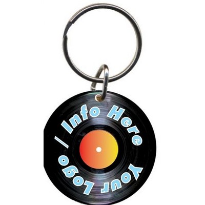 33 RPM LP/Album Gift Shop Keychain w/Mirrored Back (3 Square Inch)