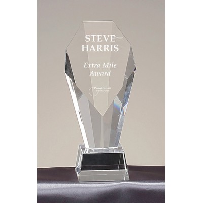 8 1/2" Clear Crystal Fan Tower Award