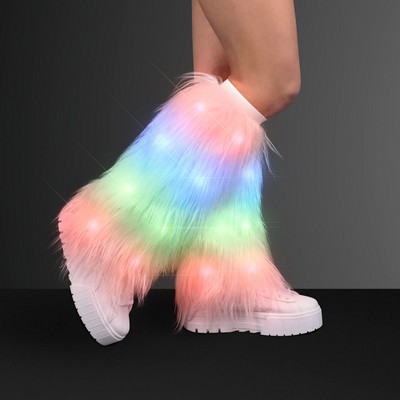 Rainbow Lights Funky Furry Leg Warmers - BLANK