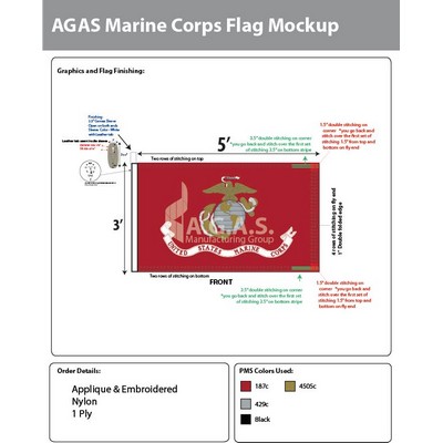 Marine Corps Deluxe Flags 3x5 foot