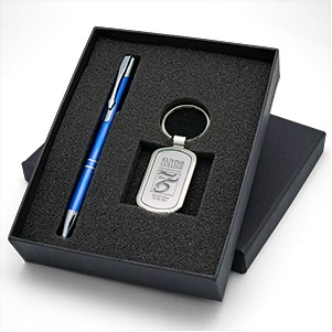 Beautiful Gift Set with Classic Metal Keychain & Aluminum Pen makes a perfect giveaway gift