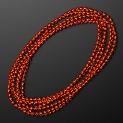 7mm Orange Mardi Gras Beads - BLANK