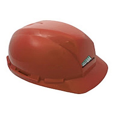 Orange hard hat, six point ratchet suspension