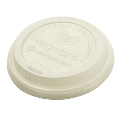 White Sip-Thru Compostable Lids (For 8 Oz. Compostable Paper Hot Cups)