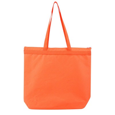 Large Tote Bag w/ Zipper - Safety Orange