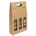 Italian Smooth Kraft Olive Oil & Vinegar 3 Bottle Carrier (7 7/8"x2 1/2"x13 1/4")