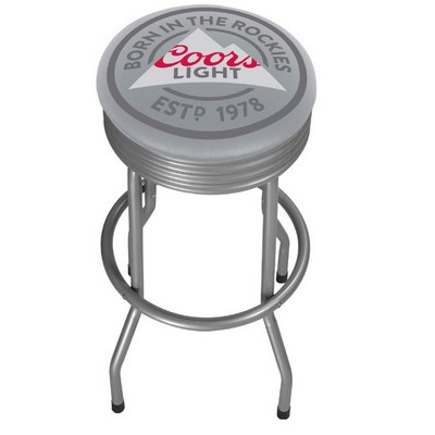 Silver Ribbed Bar Outdoor Stool w/Swivel