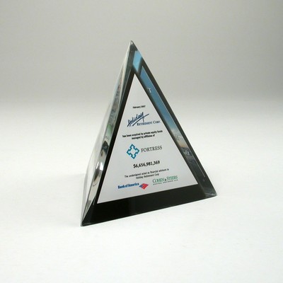 3 Sided Pyramid Lucite® Embedment Award (4" x 4" x 4" x 4 1/4")