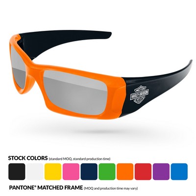 2-Tone Wrap Mirror Sunglasses