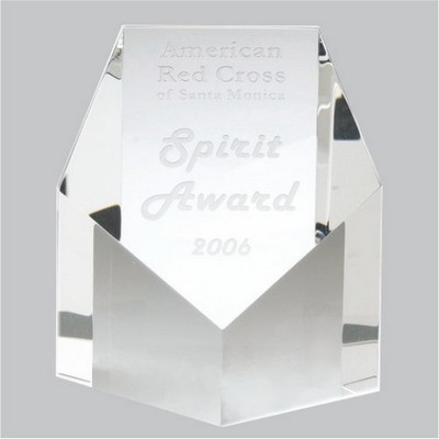 Pentagon Pillar Optic Crystal Award (3½"x4")