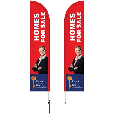 10' Double Sided Half Drop Banner w/Premium Hardware & Spike