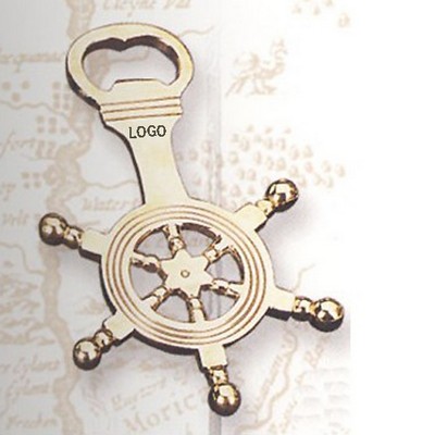 Brass Ship Wheel Bottle Opener