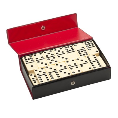 Double 9 Dominoes in Vinyl Case, Thick Size