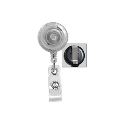 Custom Round Translucent Plastic Badge Reel (Clear)