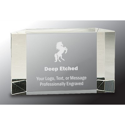 5" x 3" Clear Crystal Facet Block Award