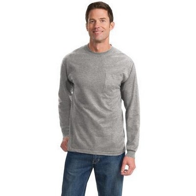 Port & Company® Long Sleeve Essential Tall T-Shirt w/Pocket