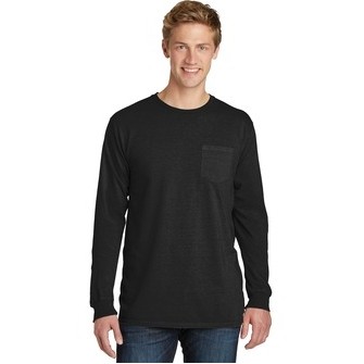 Port & Company® Beach Wash® Garment-Dyed Long Sleeve Pocket Tee